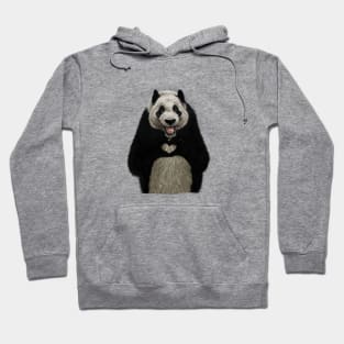 Panda Bea making heart Gesture, Love Pandas Hoodie